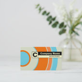 Rand gelabeld Monogram - kleurrijke cirkel 03 Visitekaartje (Staand voorkant)