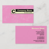 Rand gelabeld monogram - Roze geborsteld Visitekaartje (Voorkant / Achterkant)