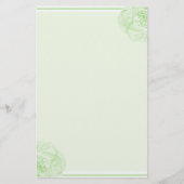 Rand groen Roos Briefpapier (Voorkant)