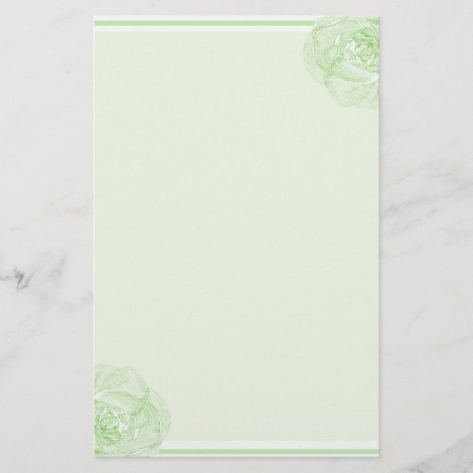 Rand groen Roos Briefpapier (Voorkant)