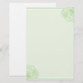 Rand groen Roos Briefpapier (Voorkant / Achterkant)