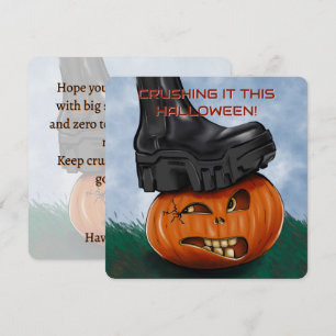 Rand Halloween Crushing It Pompoen Aangepaste Teks Kaart