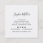 rand kalligrafie sociale media bewerkbare kleur vierkante visitekaartje (Achterkant)