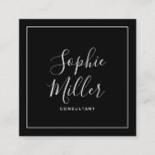 rand kalligrafie sociale media bewerkbare kleur vierkante visitekaartje (Voorkant)