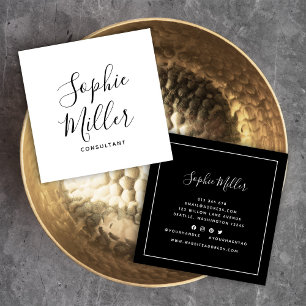 rand kalligrafie sociale media bewerkbare kleur vierkante visitekaartje