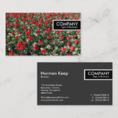 Rand Label - Rode Tulpen en primroses (Voorkant / Achterkant)