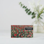 Rand Label - Rode Tulpen en primroses (Staand voorkant)