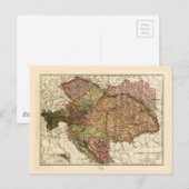 Rand McNally Map of Austria-Hungary (1906) Briefkaart (Voorkant / Achterkant)