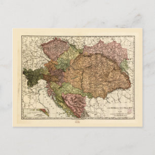 Rand McNally Map of Austria-Hungary (1906) Briefkaart