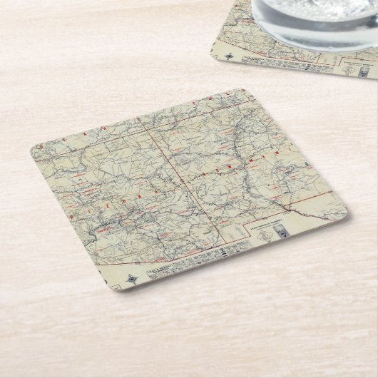 Rand McNally Officiële Auto Trails 1925 Kartonnen Onderzetters (Schuin)