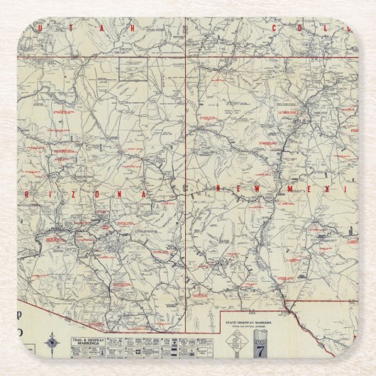 Rand McNally Officiële Auto Trails 1925 Kartonnen Onderzetters (Voorkant)