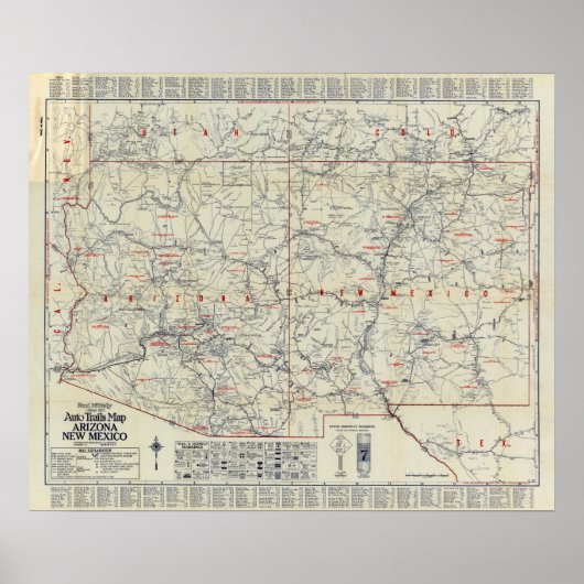 Rand McNally Officiële Auto Trails 1925 Poster (Voorkant)