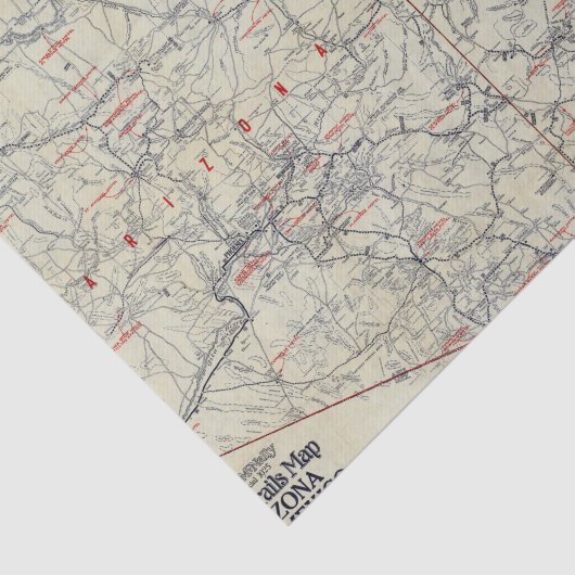 Rand McNally Officiële Auto Trails 1925 Tissuepapier (Detail)