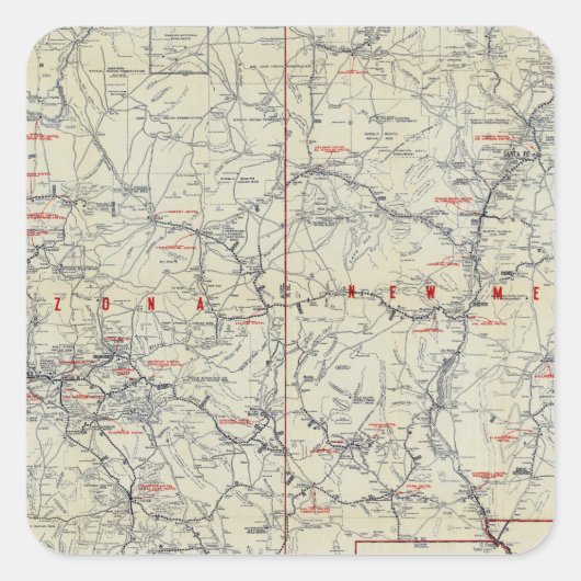 Rand McNally Officiële Auto Trails 1925 Vierkante Sticker (Voorkant)