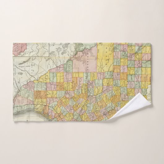 Rand McNally Railroad en County Map of Texas Bad Handdoek (Handdoek)