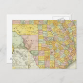 Rand McNally Railroad en County Map of Texas Briefkaart (Voorkant / Achterkant)