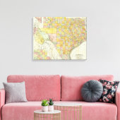 Rand McNally Railroad en County Map of Texas Canvas Afdruk (Insitu (Woonkamer))