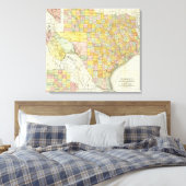 Rand McNally Railroad en County Map of Texas Canvas Afdruk (Insitu (Slaapkamer))