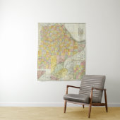 Rand McNally Railroad en County Map of Texas Wandkleed (In situ)