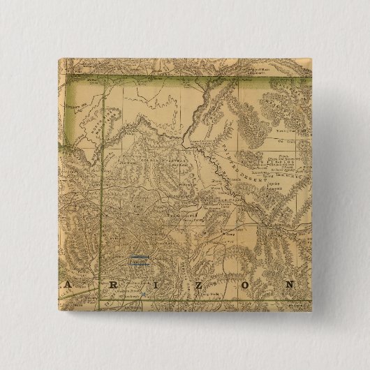Rand McNally's Arizona Vierkante Button 5,1 Cm (Voorkant)
