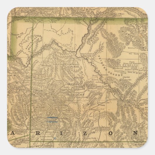 Rand McNally's Arizona Vierkante Sticker (Voorkant)