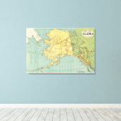 Rand McNally's kaart van Alaska Canvas Afdruk (Insitu (Houten vloer))