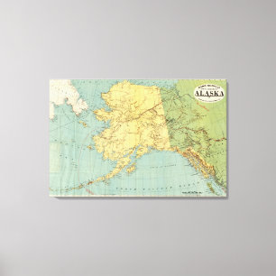 Rand McNally's kaart van Alaska Canvas Afdruk