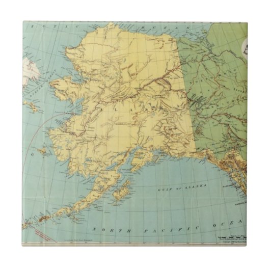 Rand McNally's kaart van Alaska Tegeltje (Voorkant)