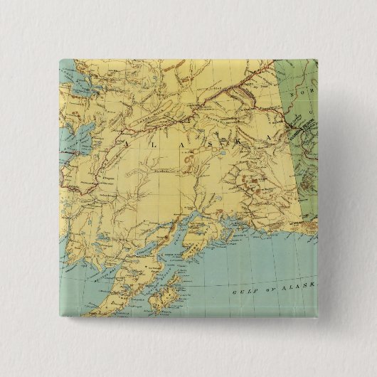 Rand McNally's kaart van Alaska Vierkante Button 5,1 Cm (Voorkant)