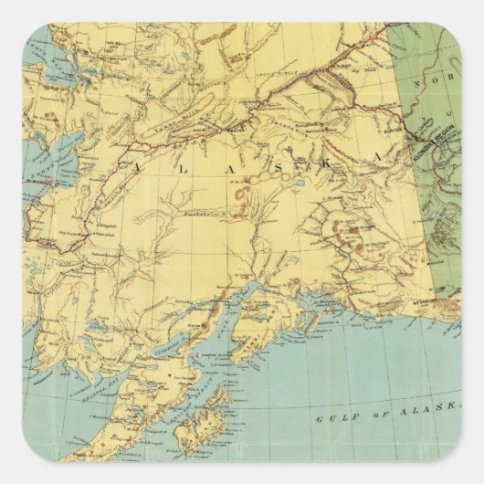 Rand McNally's kaart van Alaska Vierkante Sticker (Voorkant)