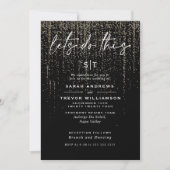 Rand met Glitterende Champagne in Stijl Edgy Chic Kaart (Voorkant)