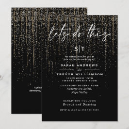 Rand met Glitterende Champagne in Stijl Edgy Chic Kaart