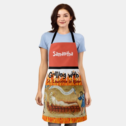 Rand met St. Lawrence All-Over Print Apron Schort (Gedragen)