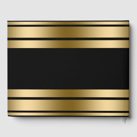 Rand met zwarte en gouden strepen gastenboek (Achterkant)