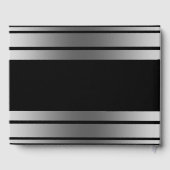 Rand met zwarte en zilveren strepen gastenboek (Achterkant)