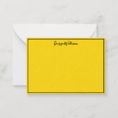 Rand, Naam & Leeg Zwart en Goud Chique Minimaal Notitiekaartje (Voorkant)