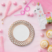 Rand ontwerp met koperrand papieren bordje (Feest)