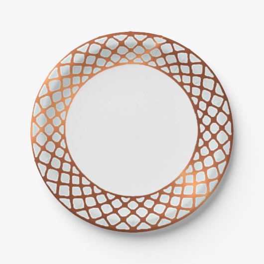 Rand ontwerp met koperrand papieren bordje (Voorkant)