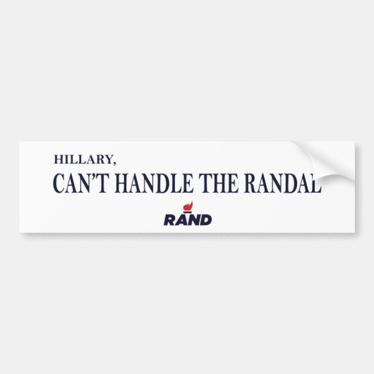 Rand Paul beats Hillary 2016 Bumpersticker (Voorkant)