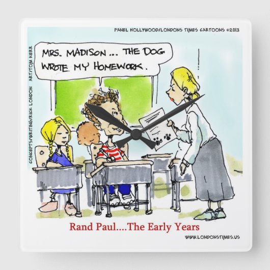 Rand Paul De Vroege Jaren Grappige Wandklok (Voorkant)