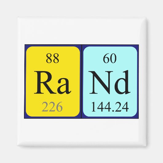 Rand periodiek tabelnaammagneet magneet (Voorkant)