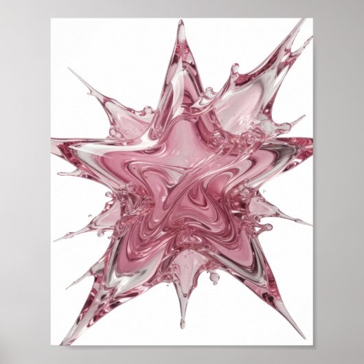 Rand Pink WATER SPLASH 3D Tekst Kunst Poster (Voorkant)