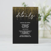 Rand QR Gouden Glitter Details Kaart (Staand voorkant)