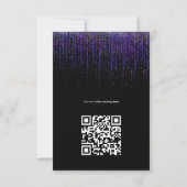 Rand QR Paarse Glitter Details Kaart (Achterkant)