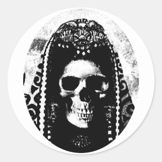 Rand Reaper Skull Design Ronde Sticker (Voorkant)