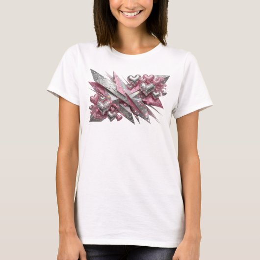 Rand Rode ABSTRACTE KUNST Design T-shirt (Voorkant)