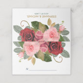 Rand rode en roze roze bruiloft plaatskaartje (Buitenkant ongevouwen)