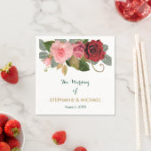 Rand rode en roze roze bruiloft servet (Insitu)