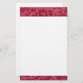 Rand rode kant briefpapier (Voorkant / Achterkant)