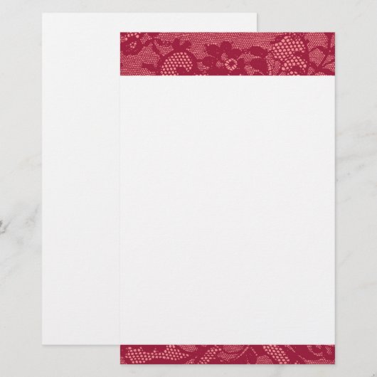 Rand rode kant briefpapier (Voorkant / Achterkant)